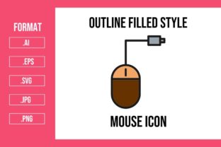 Mouse Outline Filled Icon Graphic by mhd.usman00 · Creative Fabrica