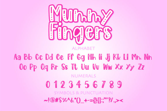 Mummy Fingers Font PNG with transparent background - Preview 1
