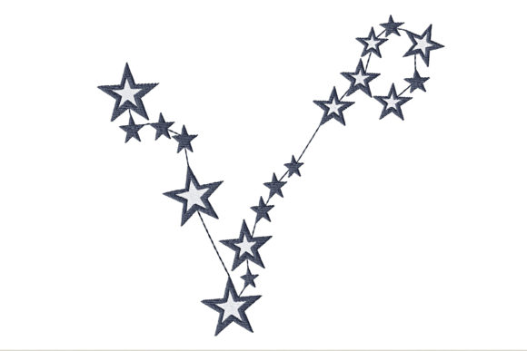Pisces Constellation Sign Inspirant Design de Broderie Par ArtDigitalEmbroidery