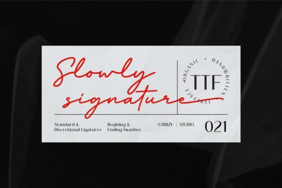 Slowly Signature Font PNG with transparent background - Preview 2