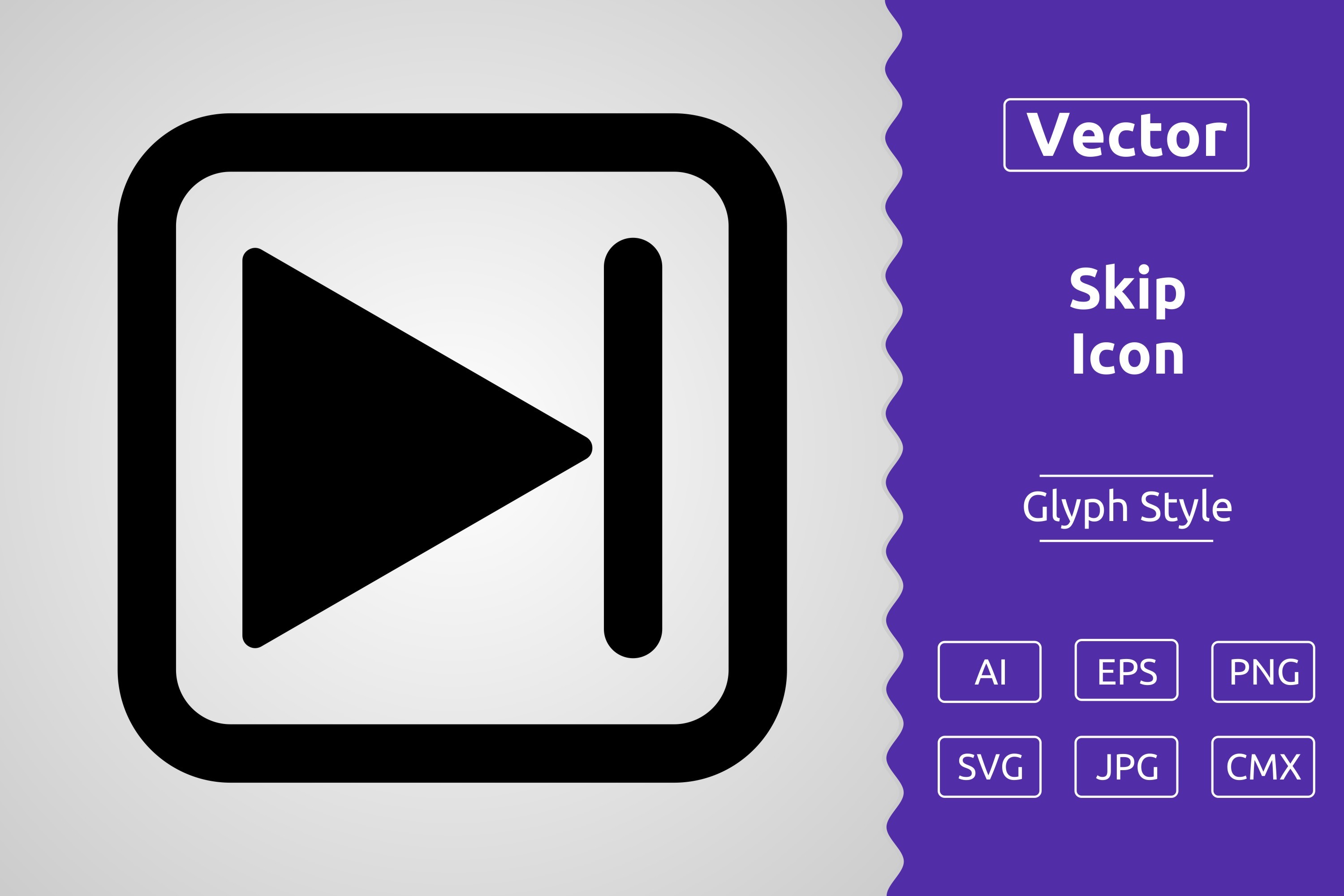 Vector Skip Glyph Icon Graphic by Muhammad Atiq · Creative Fabrica