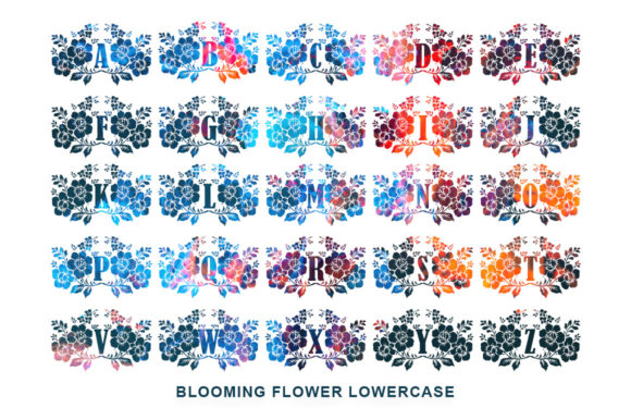 Blooming Flower Monogram Font - Preview 3