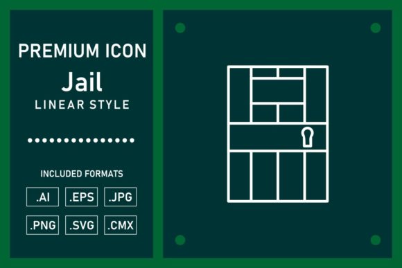 Jail Vector Line Icon Design