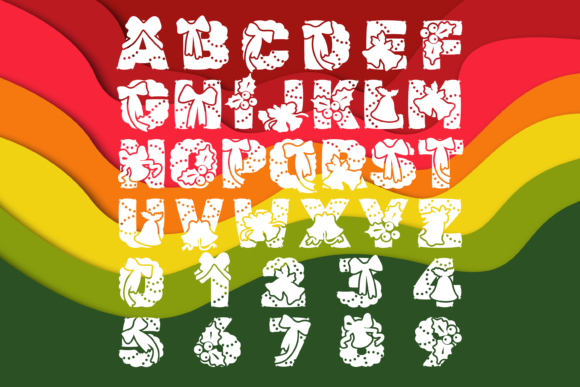 Jingle Bells Font PNG with transparent background - Preview 1