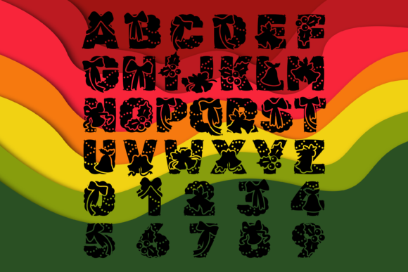 Jingle Bells Font PNG with transparent background - Preview 2