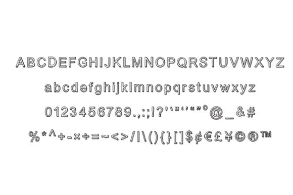 Kids 3D Outline Font - Preview 3