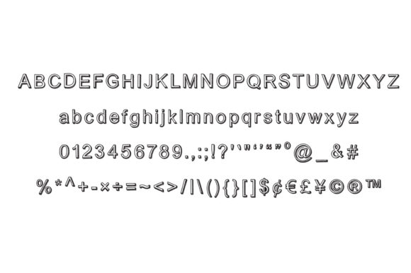 Kids 3D Outline Shade Font PNG with transparent background - Preview 2