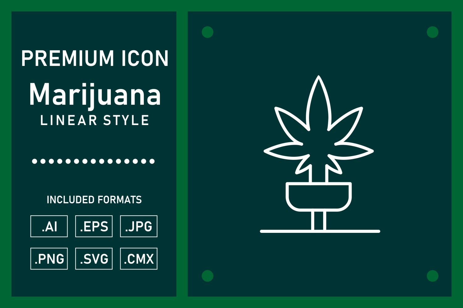 Marijuana Vector Line Icon Design Graphic by Glyphinder · Creative Fabrica