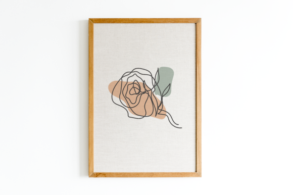 Minimalist One Line Flower Art Graphic Grafik Druckbare Illustrationen Von Splash art