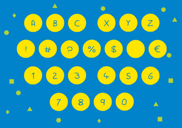 Play Shapes Font PNG with transparent background - Preview 1