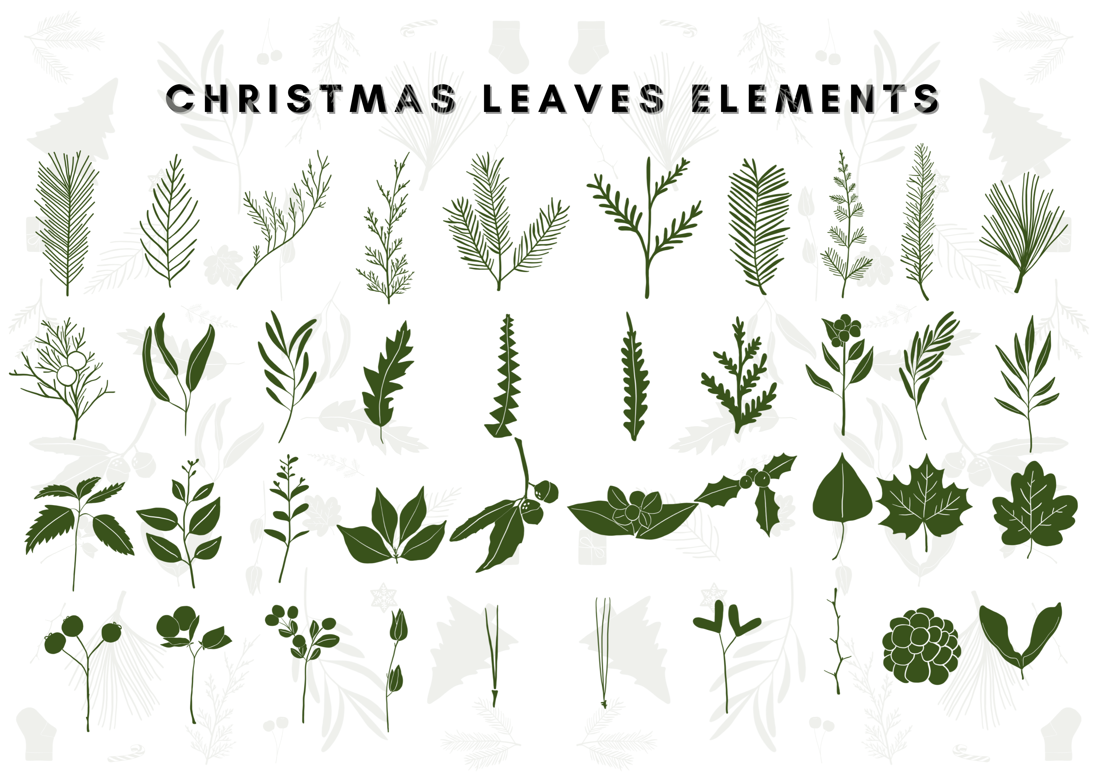 Procreate Stamps Brushes Christmas Leave - photo 3