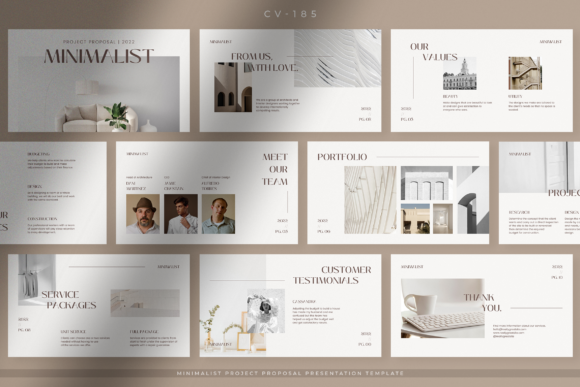 Pure white minimalist Canva project proposal presentation