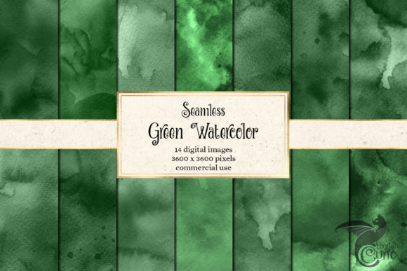 Seamless Green Watercolor Textures