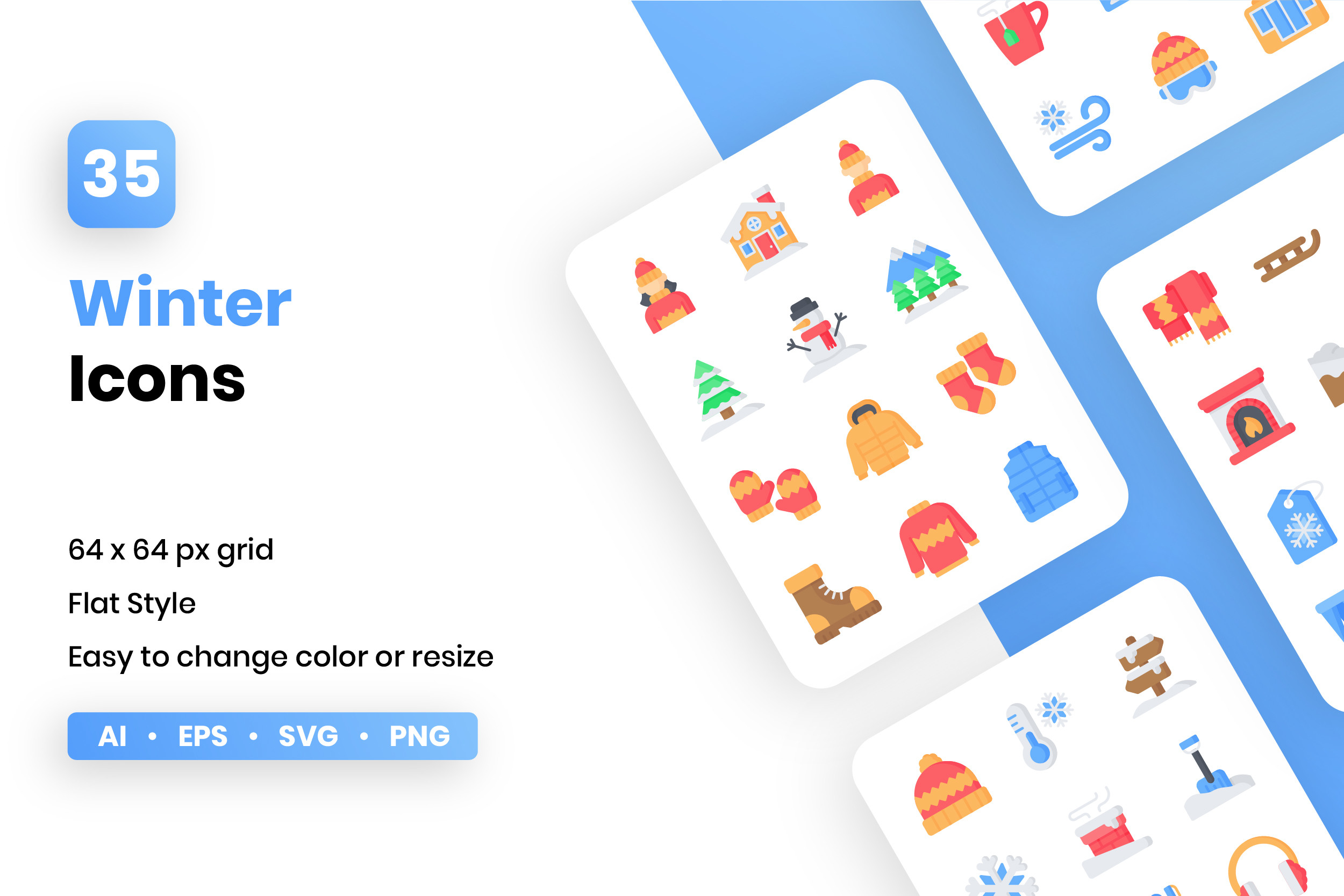 Winter Flat Icon Set