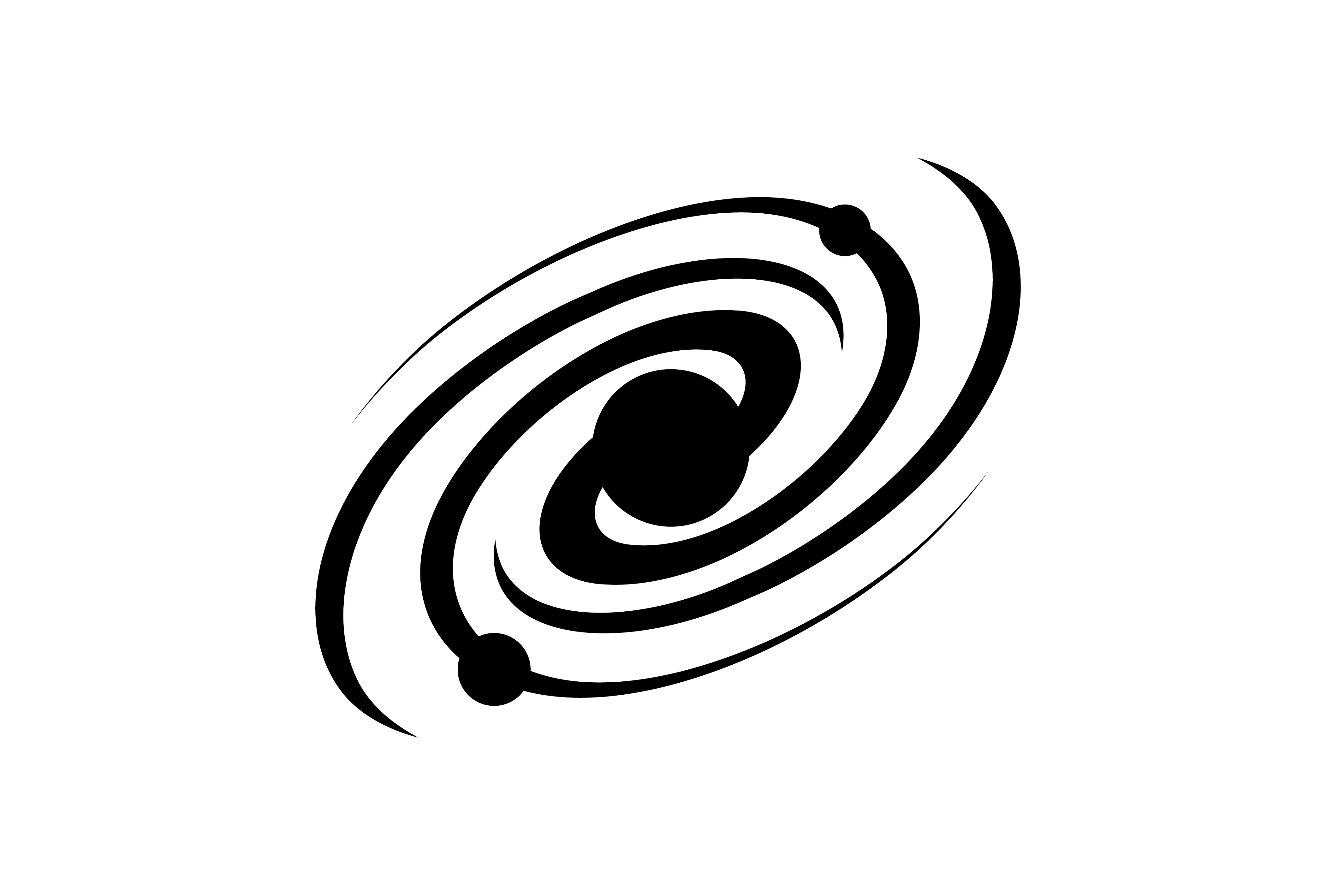 Schematic Spiral Galaxy Icon. Exploratio