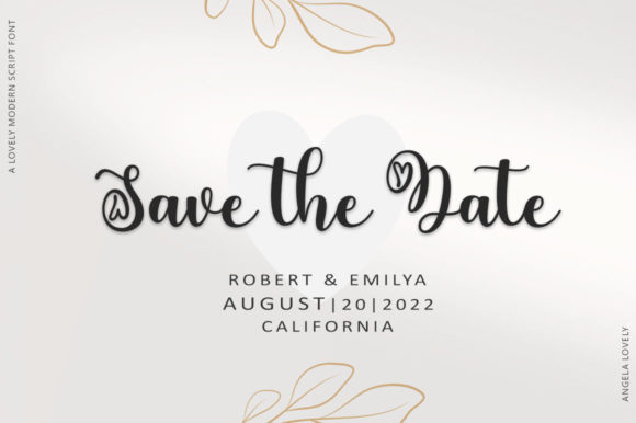 Angela Lovely Font PNG with transparent background - Preview 4