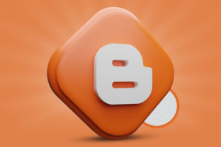Blogger Icon 3D render Premium PSD Logo