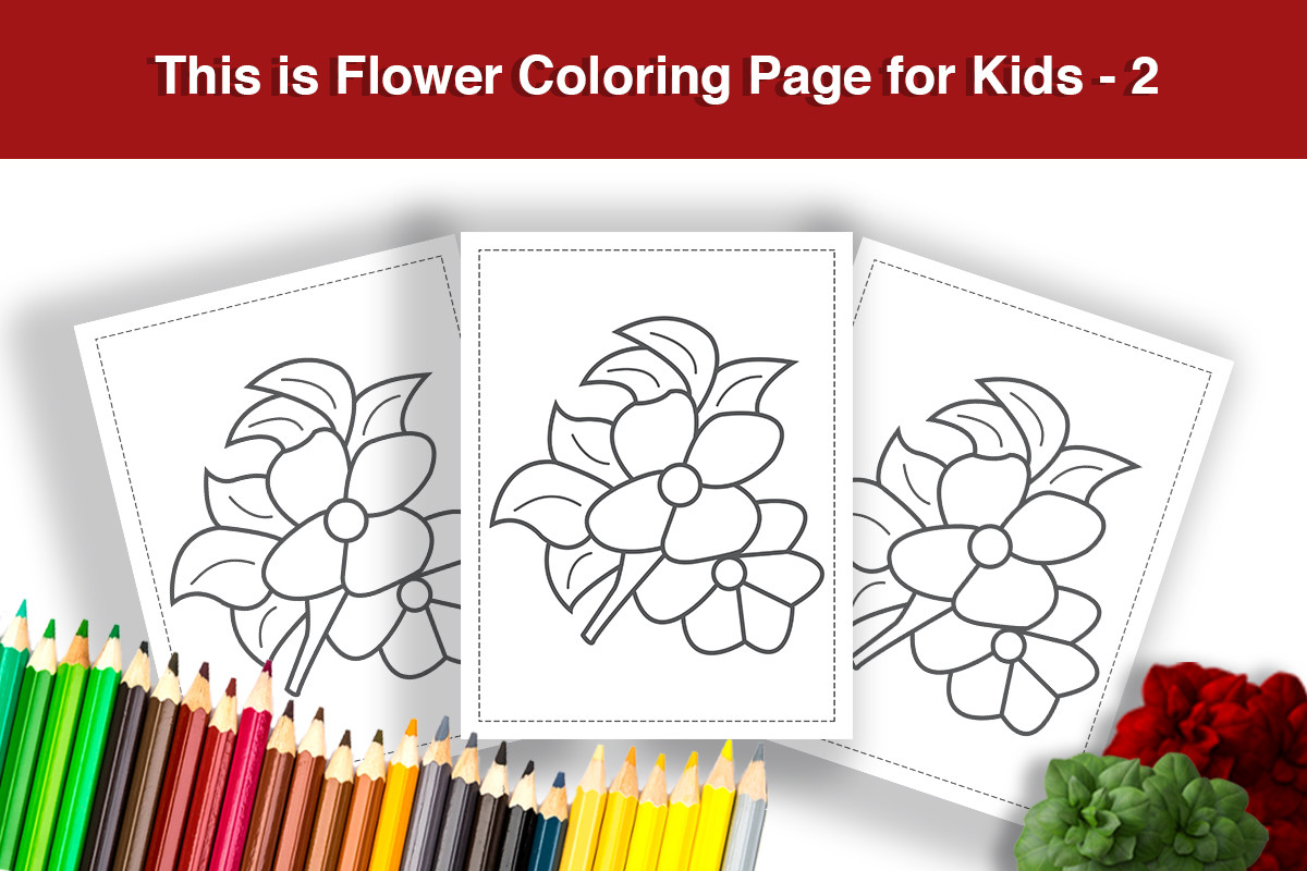 Flower Coloring Page for Kids – 2 Graphic by Naima’s Creation ...
