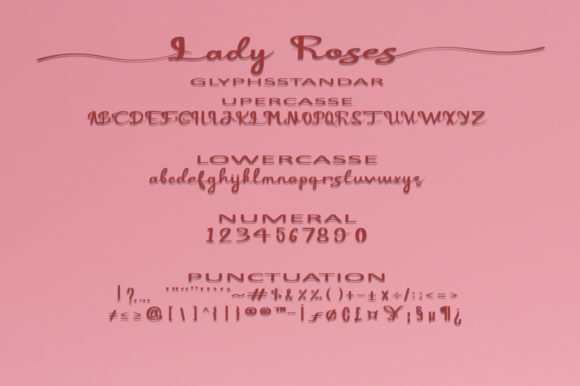 Lady Roses Font PNG with transparent background - Preview 4