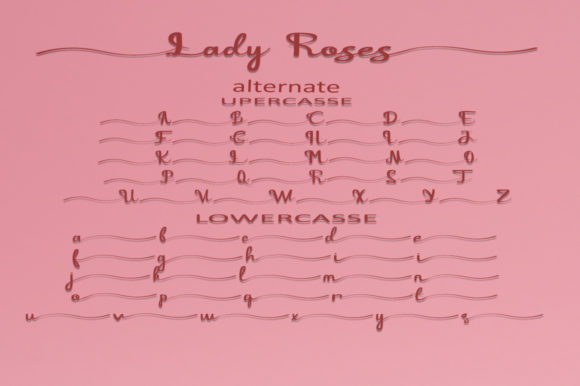 Lady Roses Font PNG with transparent background - Preview 6