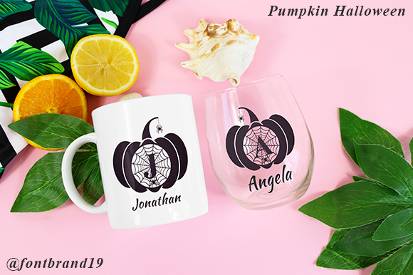 Pumpkin Halloween Monogram Font font preview - 5