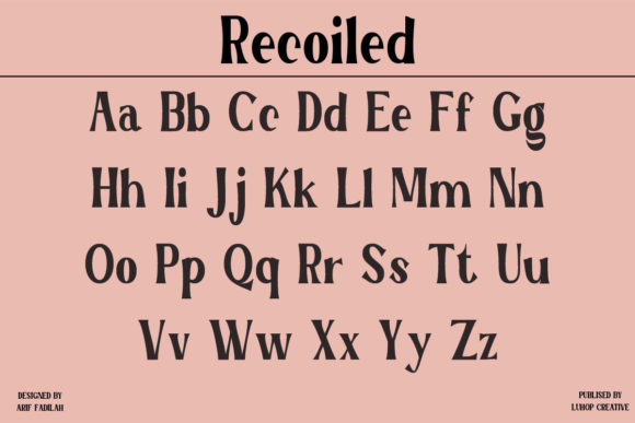 Recoiled Font PNG with transparent background - Preview 1