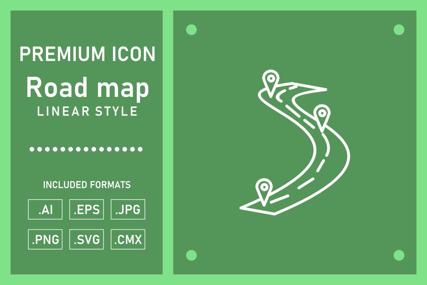 Road Map Vector Line Icon Design Graphic by Glyphinder · Creative Fabrica