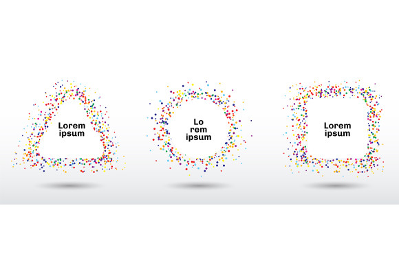 Set Label Geometric Colorful Spread Dots