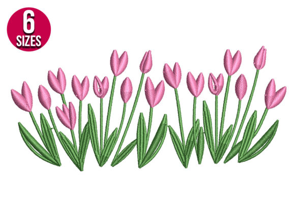 Tulip Flowers Blumen und Garten Stickereidesign Von Nations Embroidery
