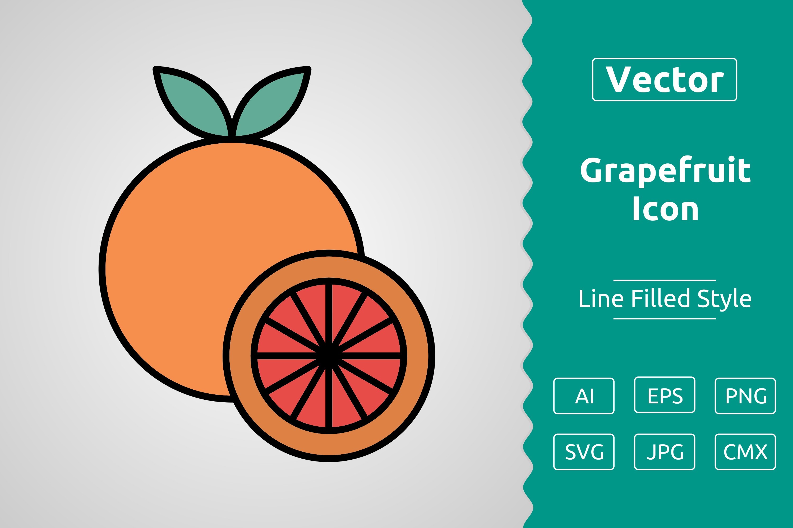 Vector Grapefruit Filled Outline Icon Graphic by Muhammad Atiq ...