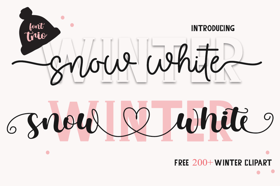 Winter Snow White preview: complementary font duo