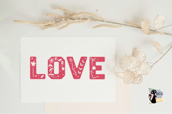 Flowers Inside Font PNG with transparent background - Preview 1