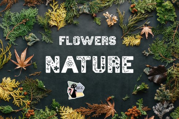 Flowers Inside Font PNG with transparent background - Preview 3