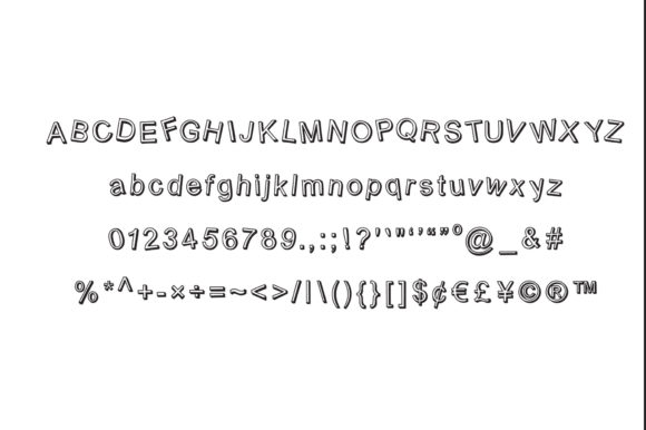 Kids 3D Outline Mess Font PNG with transparent background - Preview 1