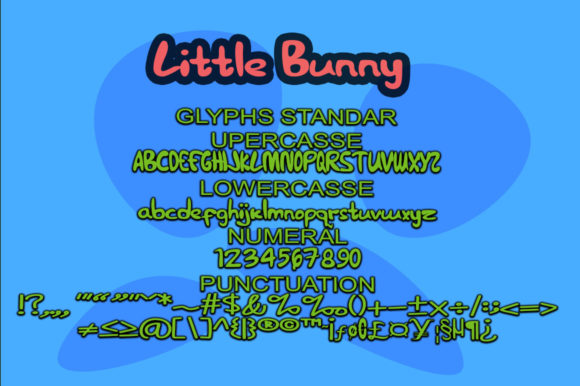 Little Bunny Font PNG with transparent background - Preview 4