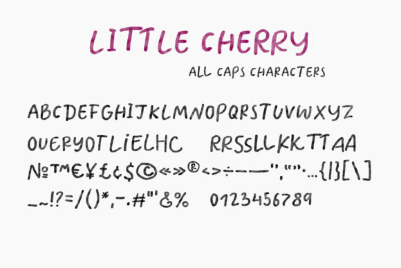 Little Cherry is All Font font preview - 1