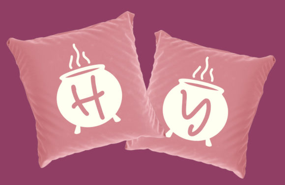 Monogram Witch Cauldron Font PNG with transparent background - Preview 1