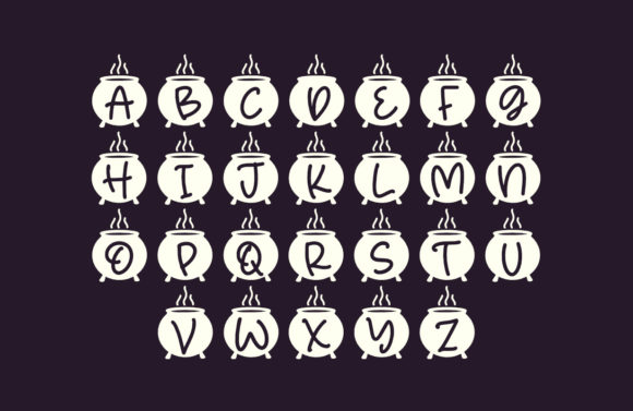 Monogram Witch Cauldron Font PNG with transparent background - Preview 2