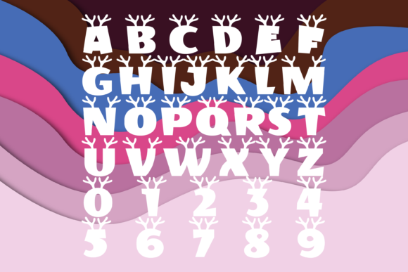 Polka Reindeer Font PNG with transparent background - Preview 1
