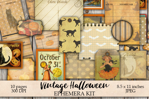 Vintage Halloween Ephemera Kit