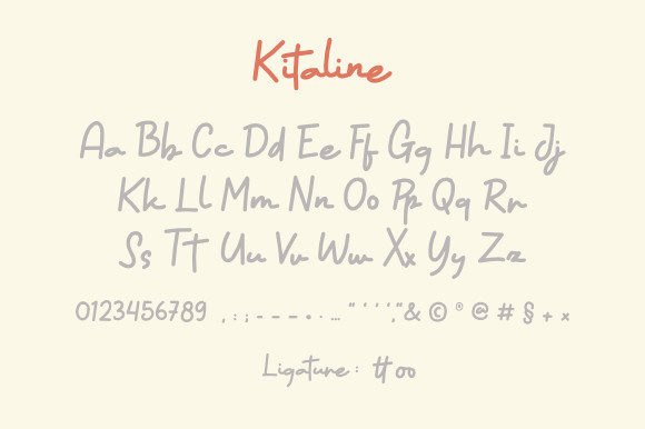 Kitaline Font PNG with transparent background - Preview 4