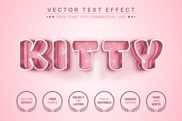Kitty - Editable Text Effect, Font Style Graphic Layer Styles By rwgusev