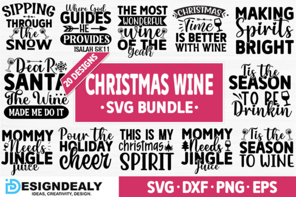 Christmas Wine SVG Bundle Graphic Crafts By Buysvgbundles