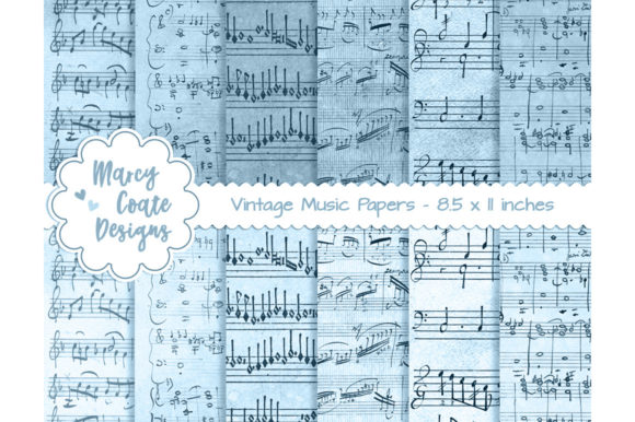 Blue Dyed Music Paper US Letter Size