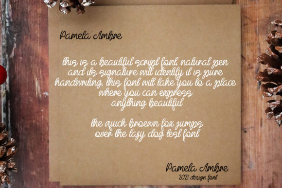 Pamela Ambre Font PNG with transparent background - Preview 3
