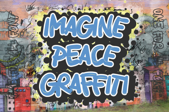 Imagine Peace Graffiti Font PNG with transparent background - Preview 2