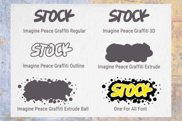 Imagine Peace Graffiti Font PNG with transparent background - Preview 3