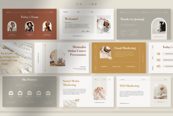 Preview of Minimalist Online Course Presentation education presentation template