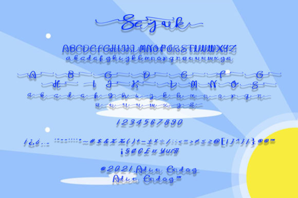 Sejuk Font PNG with transparent background - Preview 3