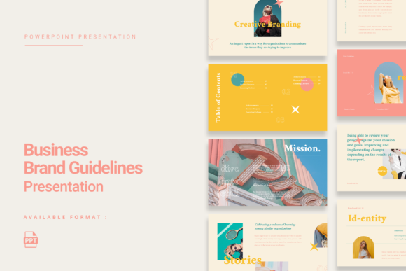 Preview of Business Brand Guidelines Presentation marketing presentation template